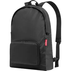 reisenthel mini maxi Rucksack Reisetasche faltbar schwarz - Damentaschen: Faltbarer Rucksack aus strapazierfähigem Cotton-Kalmuck, ideal für unterwegs und vielseitig einsetzbar.