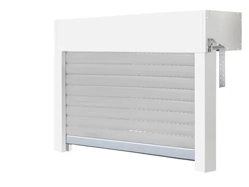 Schellenberg 39048 Aufsatzrollladen-Set für Fenster, Rollladensystem Mini, PVC, 100 x 50 cm, weiß/grau, kürzbar in Höhe, Breite, inkl. EPS-Dämmung und Zubehör für die Selbstmontage