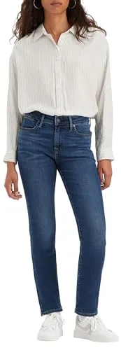 Levi's 712 Slim Welt Pocket Damen Jeans - Damen Slim-fit Jeans von Levi's® in Blau, figurbetonend mit hohen Leibhöhe. Ideal für vielseitige Outfits, pflegeleicht und langlebig.