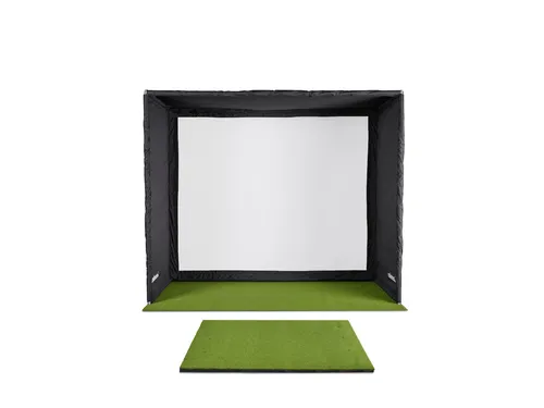 celexon FAIRWAY Professional Golf-Simulator-Abschlagbox 3 × 3 × 3 m mit 4K-Impact-Tuch 1000037226