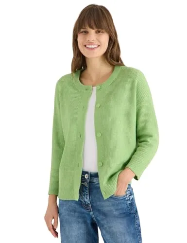 Cecil Damen Kurzer Cardigan - Bequeme Strickjacke - Casual Rundhals Strickjacke mit 3/4-Ärmeln, ideal für jeden Tag. Weiches Material sorgt für hohen Tragekomfort.