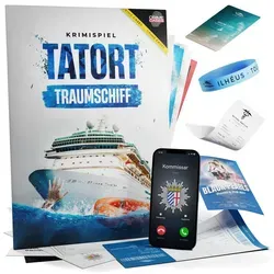 CRIMECASES Spiel Tatort Traumschiff, Mordfall lösen Spiel, Krimispiel für Erwachsene, 1-6 Personen, Escape Spiel für Zuhause