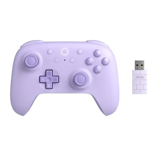 Ultimate 2C 2.4G Wireless Controller - Purple - Gaming-Zubehör mit Hall Effect Joysticks für präzise Steuerung, kompatibel mit Windows 10 und Android, bietet 1000 Hz Abfragerate und benutzerdefinierte Tastenbelegung ohne Software.