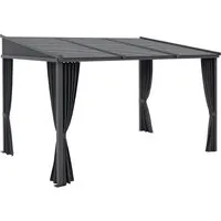 Outsunny Pergola - Dunkelgrau 365x255x242 cm - Pavillon mit verschiebbarem Dach für individuelle Nutzung im Freien. Ideal für Essbereiche oder Loungeecken – steigern Sie den Wert Ihres Gartens!