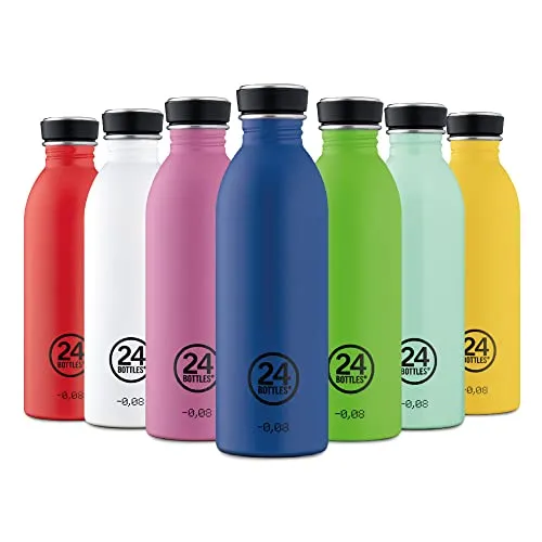 24BOTTLES Urban Bottle – 500 ml Edelstahl-Wasserflasche, 100% luftdicht, ultraleicht, BPA-frei, umweltfreundliche Wasserflaschen, italienisches Design [nicht thermisch], Heidekraut