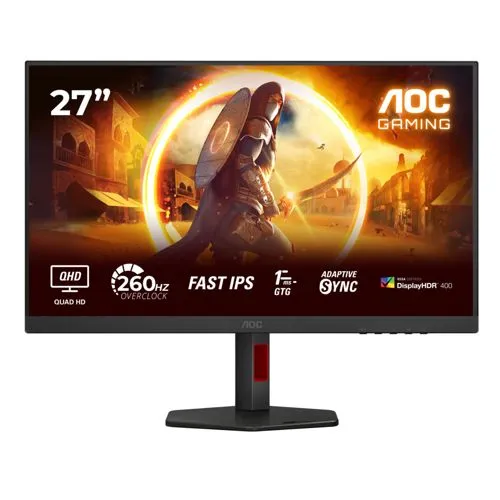 AOC Q27G4ZR 27 Zoll QHD Gaming Monitor - Monitore: Gewinnen Sie jedes Spiel mit dem übertaktbaren QHD 240Hz Monitor, der eine blitzschnelle Reaktionszeit von 0,3 ms bietet.
