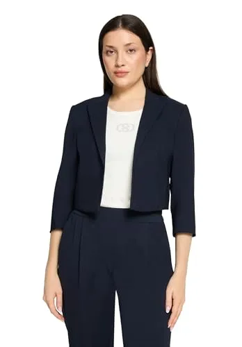 Betty Barclay Damen Kurzblazer mit 3/4 Arm dunkelblau, 46 - Eleganter Betty Barclay Blazer für Damen in Dunkelblau, mit weich fallender Passform und 3/4 Arm. Ideal für jeden Anlass, bietet Komfort und Stil in einem zeitlosen Design.