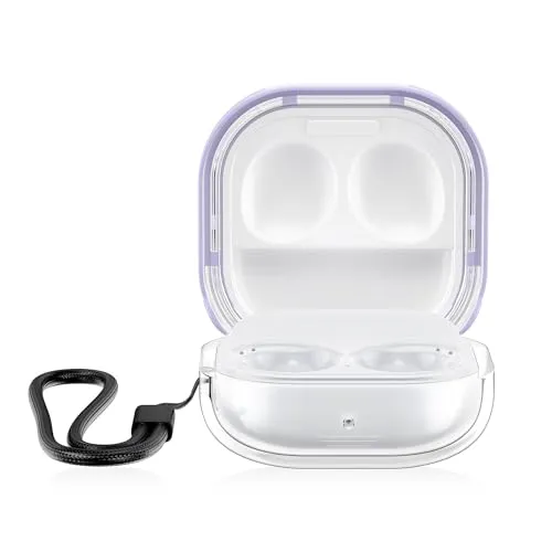 kwmobile Hülle kompatibel mit Samsung Galaxy Buds 2 Pro/Buds 2 / Buds Live - TPU Silikon Schutzhülle Case Cover Kopfhörer Lavendel Transparent