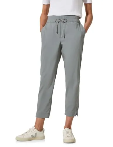 Cecil NOS Style Tracey Summerstretch Obelisk Grey L - Damen-Hosen mit Mid Waist und Slim Legs, elastischem Bund und seitlichen Taschen für optimalen Komfort und Stil.