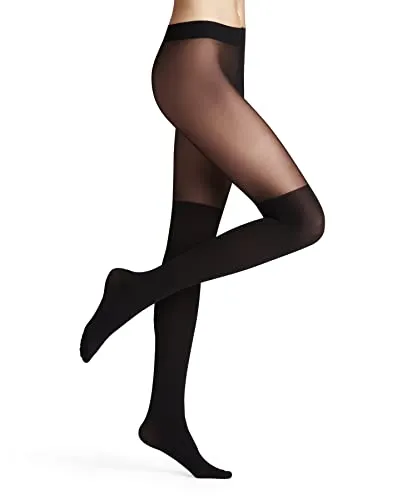 FALKE Damen Strumpfhose Overknee 25 DEN W Ti - Modische Overknee Strumpfhose aus weichem Plüschmaterial für warme Füße bei kälteren Temperaturen; ideal für stilvolle Outfits und höchsten Tragekomfort.