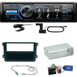 JVC KD-X561DBT DAB+ Bluetooth Autoradio Einbauset für VW Modelle - Vollständiges Einbauset mit JVC KD-X561DBT, DAB-Scheibenklebeantenne und allen benötigten Adaptern. Ideal für VW Caddy, Polo, Scirocco und mehr. Genießen Sie digitales Radio und Bluetooth-Streaming in Ihrem Fahrzeug!