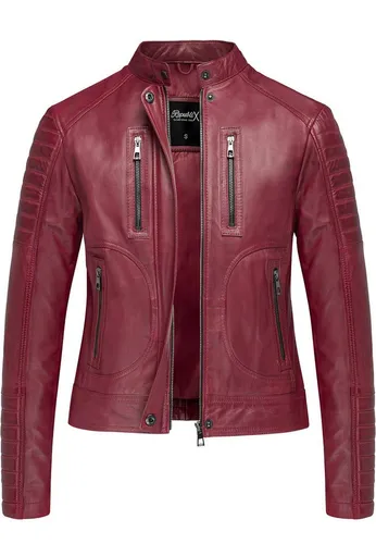 REPUBLIX Lederjacke MYRNA Echtleder Damen Biker Zipper Jacke