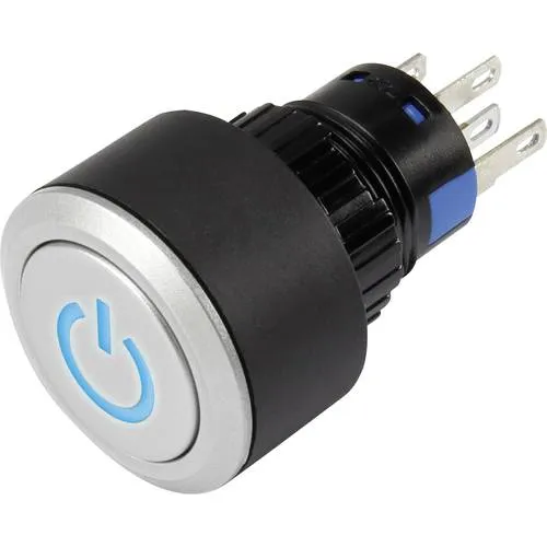 TRU COMPONENTS 1303031 LAS1-AWY-11T/B/12V/P Drucktaster 250 V/AC 3 A 1 x Aus/(Ein) tastend Blau IP65 1 St.