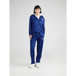 adidas Damen ESSENTIALS LINEAR TRACKSUIT, dunkelblau, XL - Trainingsanzug aus 100 % recyceltem Polyester, regulär geschnittenes Oberteil und schmal geschnittene Hose mit elastischem Bund - perfekt für sportliche Aktivitäten und Freizeit.