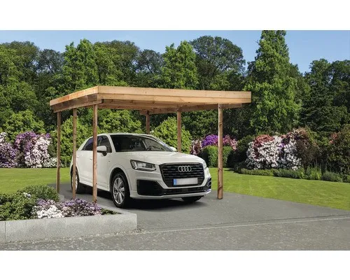 Einzelcarport Lärche Typ AE mit PVC Dach 310 x 510 cm natur