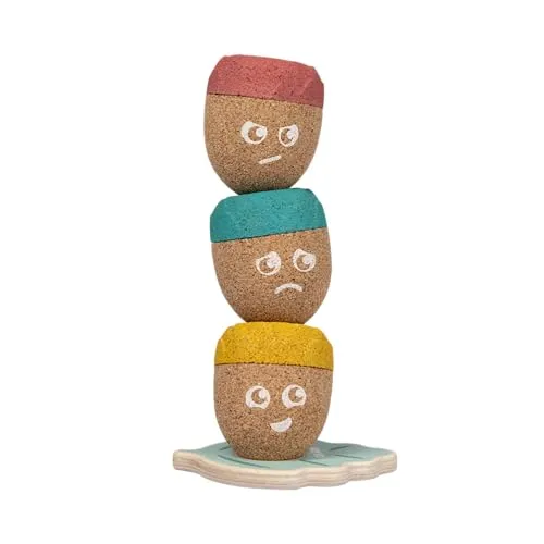 Korko Magical Mood Acorns - pädagogisches Stapelspielzeug aus Kork für emotionales Lernen und kreatives Spielen