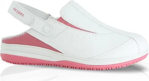 Oxypas Iris, Women's Safety Shoes Fuxia 41 - Arbeitsschuhe für Damen, ideal für Gesundheitswesen und Gastronomie. Leicht, rutschfest und mit verstellbarem Riemen bieten sie optimalen Komfort und Sicherheit.