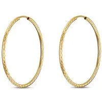CHRIST Paar Creolen (Paar) aus Gelbgold - Elegante Creolen aus 375 Gelbgold, diamantierte Oberfläche und 30 mm Größe, perfekt als Geschenk in stilvoller Verpackung.
