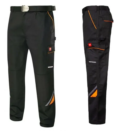 Arbeitshose Herren Bundhose schwarz - Profi Qualität Gr. 44-64 - Hochwertige Arbeitskleidung für Herren mit Reflexstreifen und Kniepolstertaschen, ideal für den professionellen Einsatz in der Arbeitsschutzbranche.