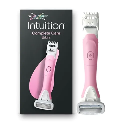 Wilkinson Sword Intuition Complete Care Bikini-Trimmer für Damen – 2in1 Körperhaartrimmer - 2in1 Bikini-Trimmer und Rasierer für Damen mit verstellbarem Kammaufsatz und fünf Ultra-Glide-Klingen; ideal für präzise Pflege und sanfte Rasur, inklusive Ersatzklinge für dauerhafte Nutzung.