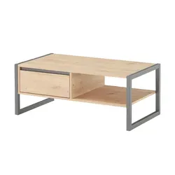 Finori Denver 55 Couchtisch - Holzwerkstoff Artisan Oak Anthrazit, modernes Stauraumwunder mit pflegeleichter Tischplatte und viel Ablagefläche
