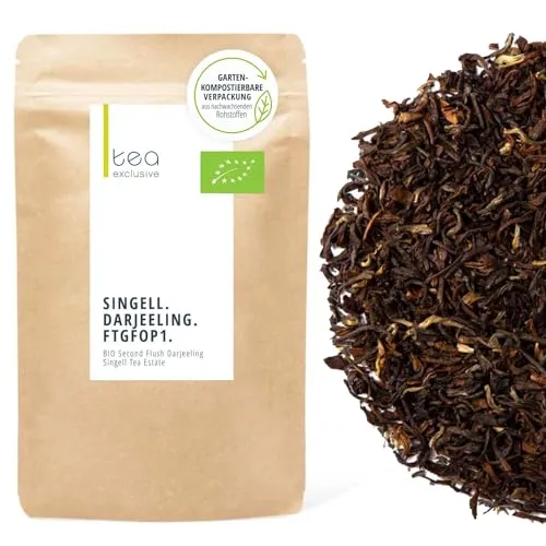 Singell Darjeeling Tee BIO FTGFOP1 | Darjeeling Second Flush Schwarzer Tee lose | feine Muskatell Note | 400g Großpackung - tea exclusive