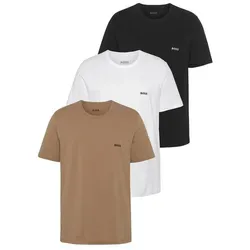 BOSS Herren Classic T-Shirts 3er Pack - T-Shirts für Herren aus reiner Baumwolle mit geripptem Rundhalsausschnitt und Logo-Stickerei, ideal für einen lässigen Look und hohen Tragekomfort.