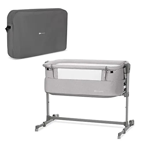 Kinderkraft Beistellbett NESTE UP - 2-in-1 Babybett - Krippe am Bett mit Höhenverstellung, vielseitig als Zustellbett oder Reisebett nutzbar, inklusive fester Matratze und Baumwollbettlaken für optimalen Komfort.