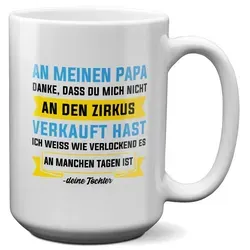 22Feels Tasse Papa Geschenk Vatertag von Tochter Vater Geburtstag Kaffeetasse Mann, Keramik, XL, Made In Germany, Spülmaschinenfest weiß