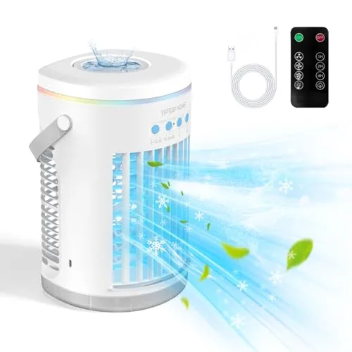 Leistungsstarke Mobile Klimaanlage 4-in-1 mit Fernbedienung - Mobile Klimageräte: Vielseitige 4-in-1 Klimaanlage, die als Ventilator, Luftbefeuchter, Klimaanlage und Luftreiniger dient. Tragbar und ideal für Wohnmobil, Schlafzimmer oder Büro.
