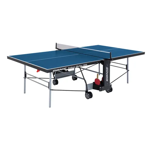 Indoor Tischtennisplatte Roller 800 - Tischtennisplatten für Indoor, mit spezieller Oberfläche für optimales Spielvergnügen, inkl. Netz und Halterung, stabil und mobil.