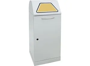 Wertstoffsammler mit Einwurfklappe, 120 l, lichtgrau - Haushaltszubehör: Robuster Wertstoffsammler mit geräuschloser Einwurfklappe, ideal für Innen- und Außenbereiche. Hergestellt in Deutschland, nicht brennbar und mit 5 Jahren Garantie.