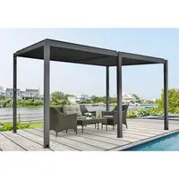 Floraworld Pergola mit Lamellendach 400 x 310 x 253 cm - Carports & Pergolas, flexibel anpassbares Lamellendach für optimalen Sonnenschutz und Belüftung