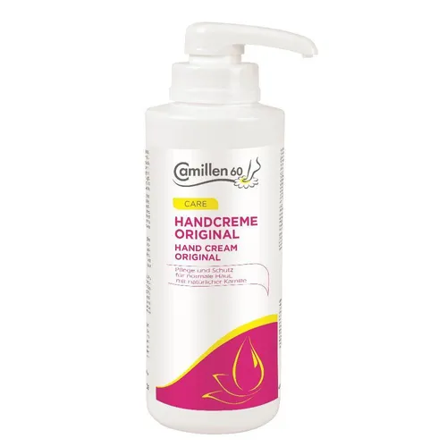 Camillen 60 Handcreme Original 500ml mit Spender - Haarpflege & Styling, pflegt intensiv und spendet Feuchtigkeit für geschmeidige Hände.