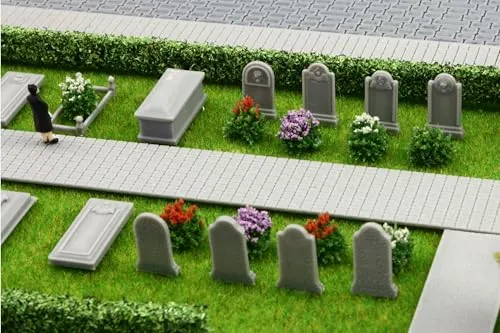 Overdrive-Racing H0 1:87 Friedhof Grabsteine '19 Stück' Gräber Gruft Kreuze Kirche