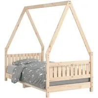 vidaXL Kinderbett 80x160 cm aus massivem Kiefernholz - Robustes Kinderbett in Hausform, bietet einen sicheren Schlafplatz und kreative Gestaltungsmöglichkeiten für Kinder ab 4 Jahren. Aus massivem Kiefernholz für Langlebigkeit und Stabilität.