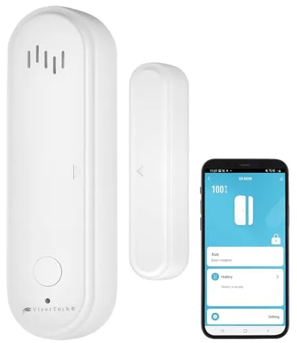 VisorTech 2in1 WLAN-Tür- und Fensteralarm mit Sirene - Innovativer 2in1 Alarm mit App-Steuerung und Sprachsteuerung. Sirene bis 80 dB, einfache Installation und lange Batterielaufzeit für zuverlässigen Schutz.
