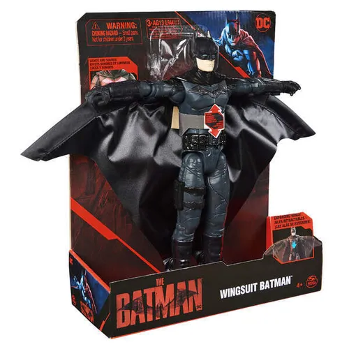 Batman Movie Figure mit Flügelanzug 30 cm - Figuren: Deluxe Batman Actionfigur mit 11 Bewegungspunkten und aufregenden Licht- und Soundeffekten für actionreiche Spielmomente.