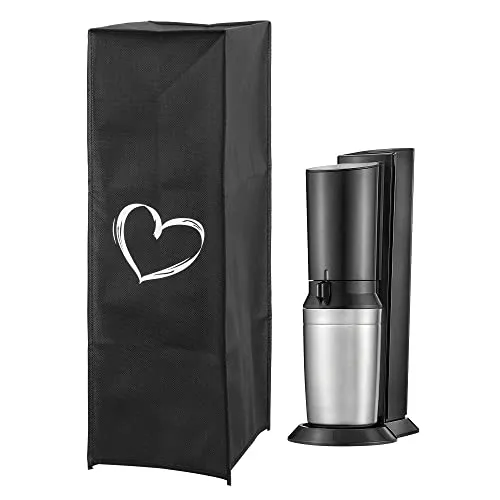 kwmobile Hülle kompatibel mit Soda Stream Crystal 2.0 SodaStream - Wassersprudler Abdeckhaube - in Weiß Schwarz Herz Brush