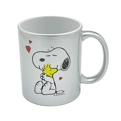 ONOMATO! Peanuts Snoopy Woodstock Tasse, Keramik Kaffeetasse 330 ml, Teetasse mit Cartoon-Motiv, Peanuts Geschenke Tasse für Damen, Herren und Kinder zu Weihnachten