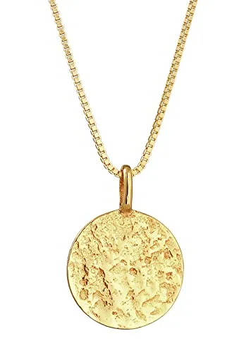 Kuzzoi Herren Silber Halskette mit Coin Anhänger - Ketten für Herren: Handgearbeitete 925 Sterling Silberkette mit vergoldetem Coin Anhänger, ideal für lässige Looks und als Geschenk zu besonderen Anlässen.