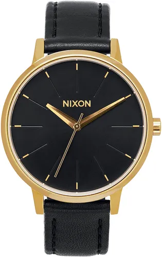 NIXON KENSINGTON LEATHER Uhr gold/black - Uhren - Vintage-Optik mit modernem Quarzwerk, bis 50 m wasserdicht und stilvolles Lederarmband, ideal für jeden Anlass.