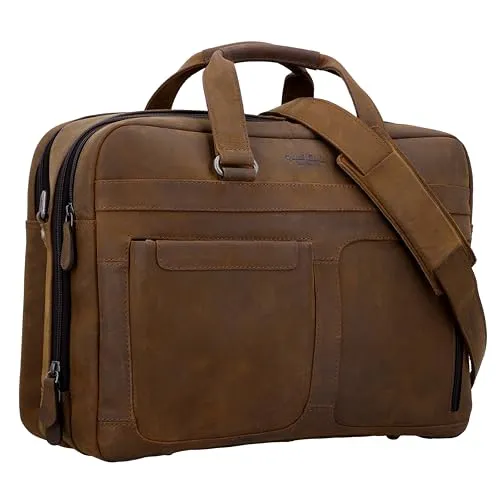 Gusti Umhängetasche Leder Ripley - Braun, elegante Laptoptasche für Herren - Stylische Umhängetasche aus hochwertigem Leder, ideal für den täglichen Gebrauch. Bietet ausreichend Platz für wichtige Essentials und überzeugt durch zeitloses Design. Perfekt für Arbeit und Freizeit.