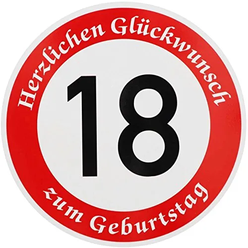 ORIGINAL VERKEHRSSCHILD 18 - Geburtstagsgeschenk - Eisenwaren: ORIGINAL Verkehrszeichen mit Geburtstagstext * 18 * aus hochwertigem Hart-Aluminium, ideal als Geschenk für große Aufmerksamkeit und Freude.