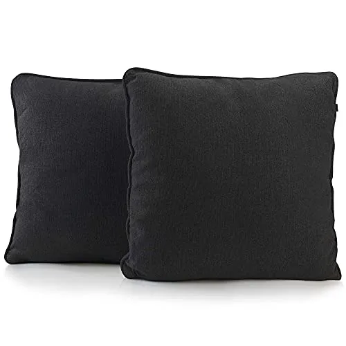 DYNMC you Sofakissen 40x40 cm - OekoTex zertifiziertes 2er Set Schwarz - Zierkissen für Sofa & Couch: Weiche, bequeme Kissen mit Oeko-Tex Zertifizierung für eine sichere und umweltfreundliche Wahl. Pflegeleicht und langlebig, ideal für stilvolle Akzente in jedem Raum.