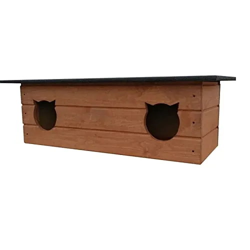 Katzenhaus 110x40 cm - Winterfestes Holzhaus für Katzen - Katzenhöhlen & -häuser, isoliert und wetterfest aus hochwertigem Kiefernholz, bietet optimalen Schutz vor Kälte und Nässe für Ihr Haustier.