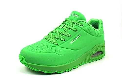 Skechers Damen Uno Stand On Air Sneakers - Grünes Durabuck Mesh, 37 EU - Damen-Sneaker mit atmungsaktivem Durabuck Mesh für ultimativen Komfort und Unterstützung den ganzen Tag.