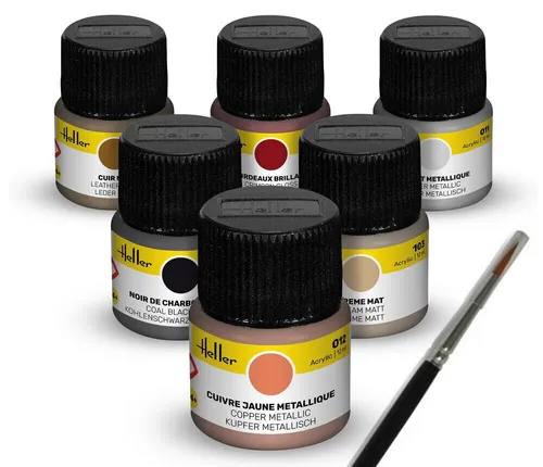 Colour Set Oldtimer Acrylic 6 x 12 ml + Pinsel, Heller Farben 9404