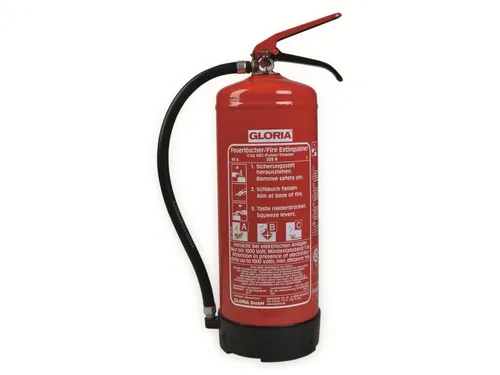 Gloria Feuerlöscher PD 6 GA – Frostsicherer Pulverlöscher 6 kg - Feuerlöscher der Brandklasse ABC mit 6 kg Pulver, frostsicher von -30°C bis 60°C. Ideal für den Einsatz in kalten Umgebungen, mit Manometer zur Druckkontrolle.