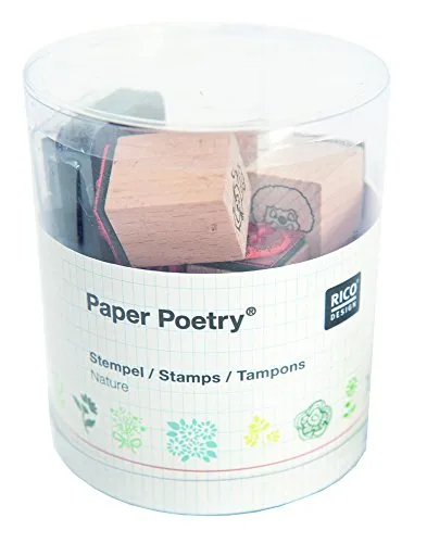 Stempelset Natur - Kreatives Stempelset für Scrapbooking, ideal für Einladungen und Grußkarten mit natürlichen Motiven